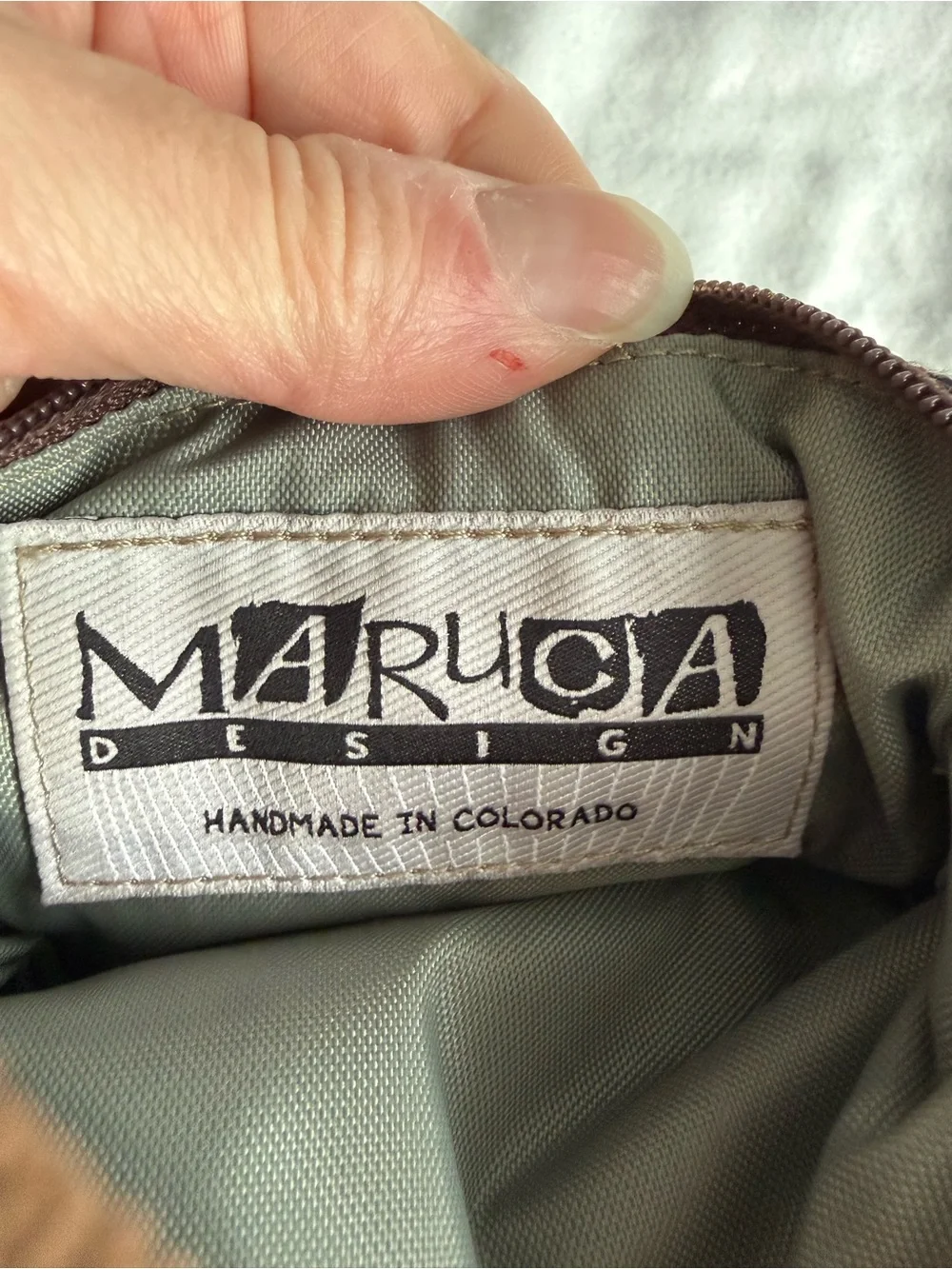 Maruca Sparrow Crossbody Bag Purse Made In Boulder, CO Red Black Swirl Pockets